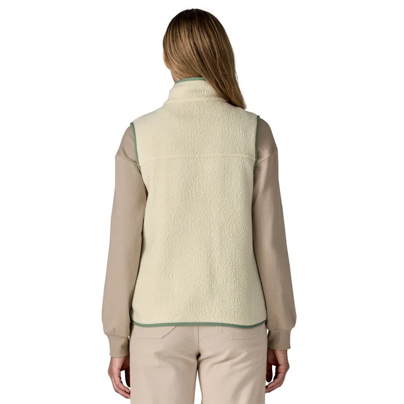 Patagonia Retro Pile Women's Fleece Vest in Natural Ellwood Green-2