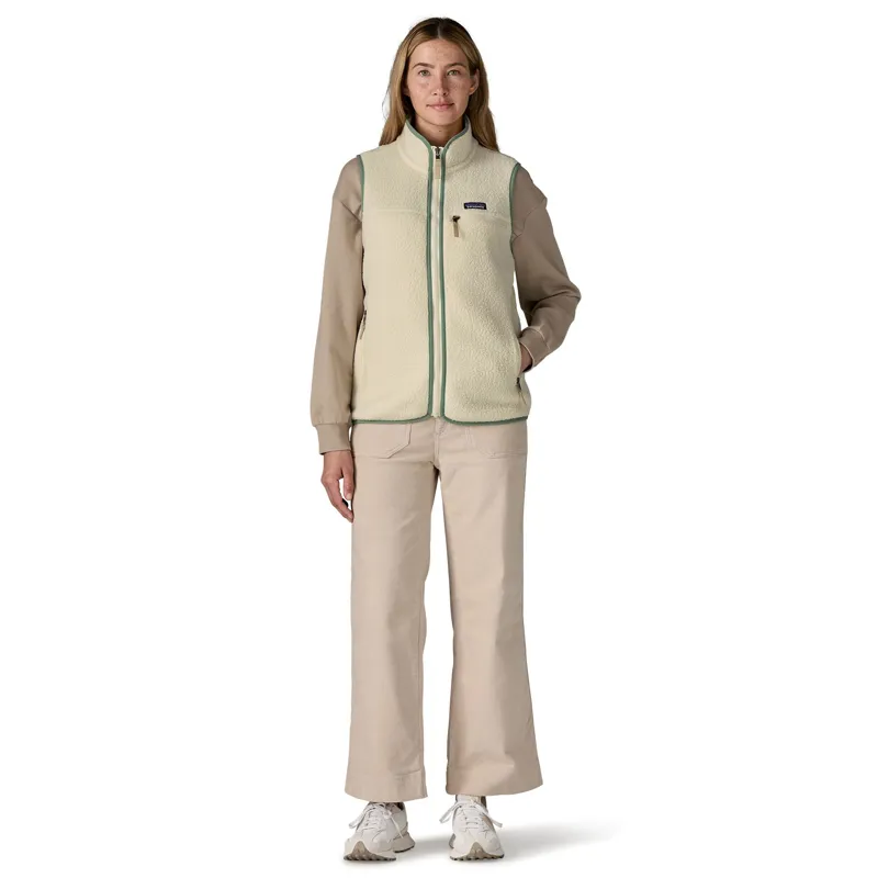 Patagonia Retro Pile Women's Fleece Vest in Natural Ellwood Green-3
