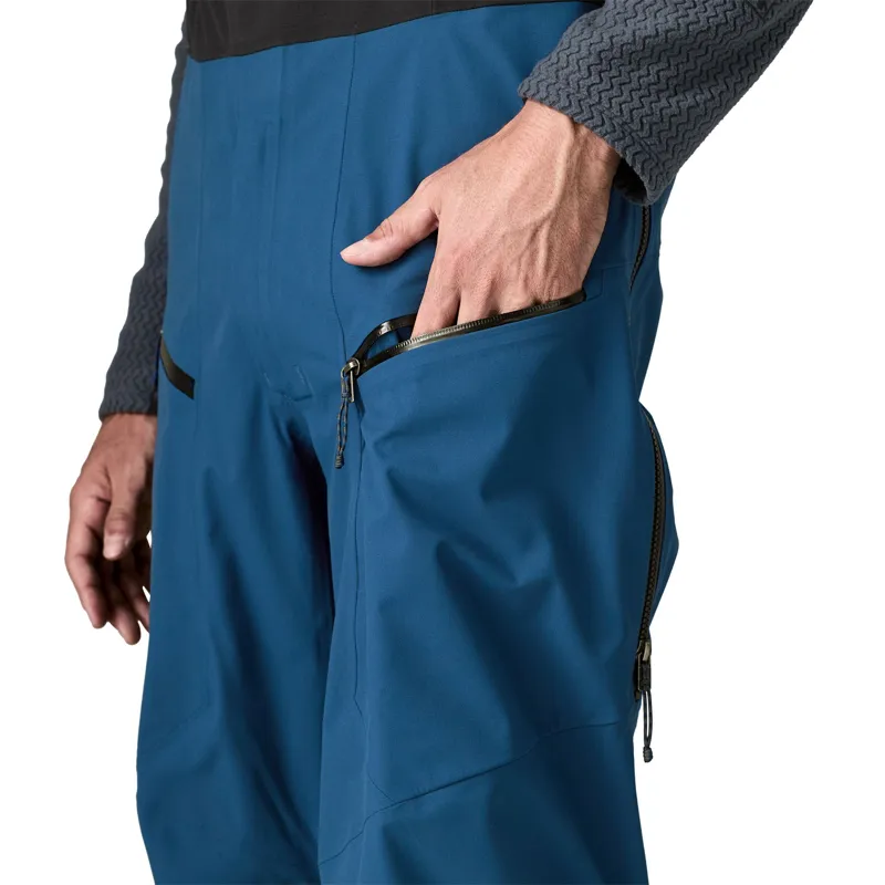 Patagonia Men's Snowdrifter Bibs in Lynx Tan-2