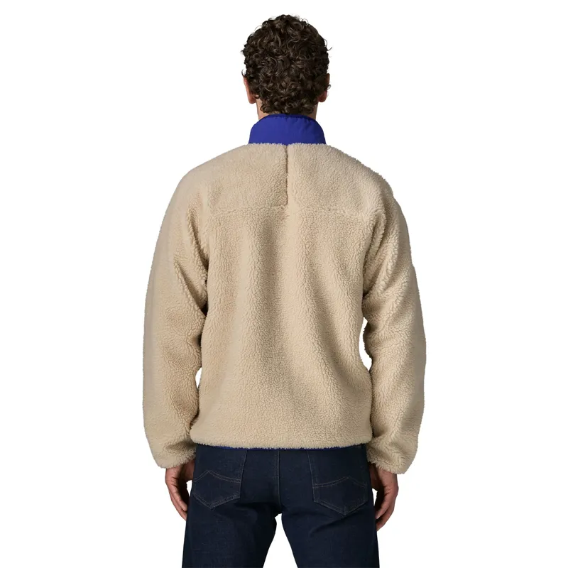 Patagonia Classic Retro-X Men's Fleece Jacket in Dark Natural-Cobalt Blue-2