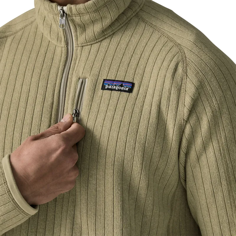 Patagonia Better Sweater Men's 1/4-Zip Fleece in Weathered Stone Rib Knit-6
