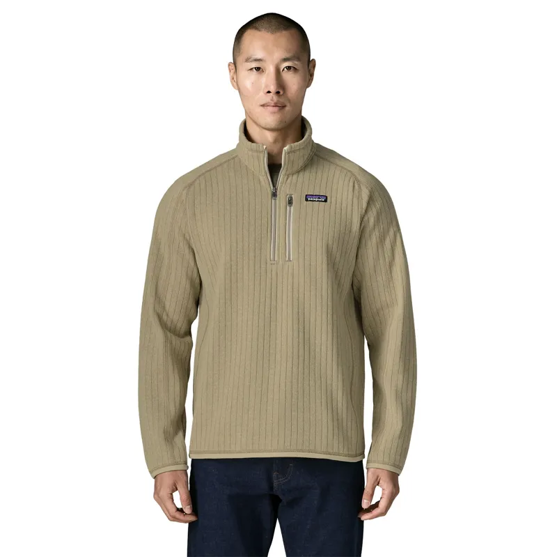 Patagonia Better Sweater Men's 1/4-Zip Fleece in Weathered Stone Rib Knit-1