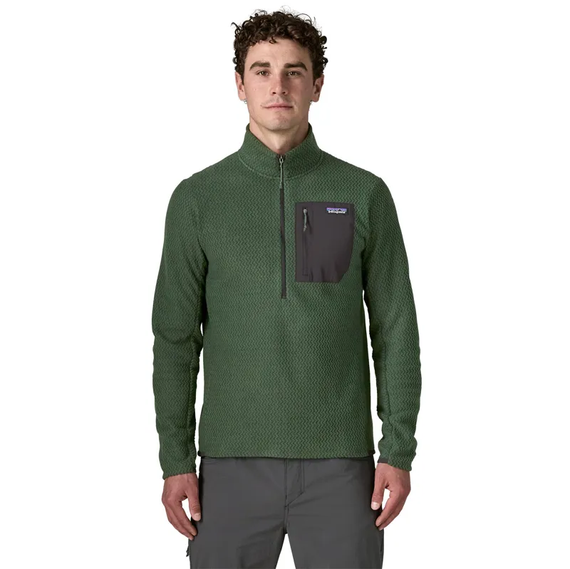 Patagonia R1 Air Men's Zip-Neck Fleece in Treeline Green-1