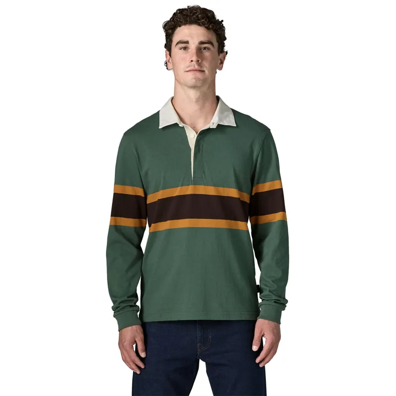 Patagonia Mens Long-Sleeved Rugby Shirt in Rugby Big-Canopy Green-1