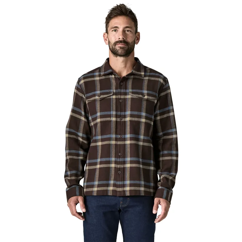 Patagonia Fjord Flannel Shirt Men's in Crossing-Den Brown-1