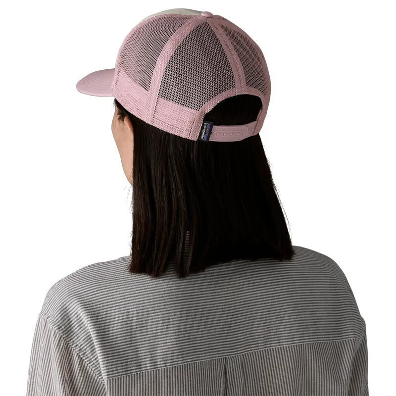 Patagonia P-6 Logo Trucker Hat in White-Quiet Violet-2