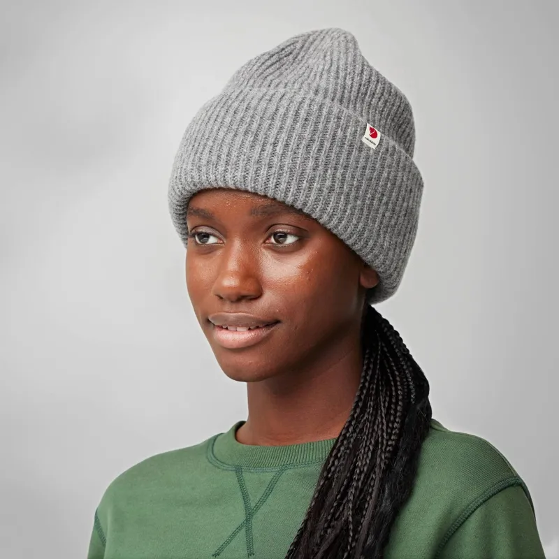 Fjallraven Heavy Beanie in Chalk White-5