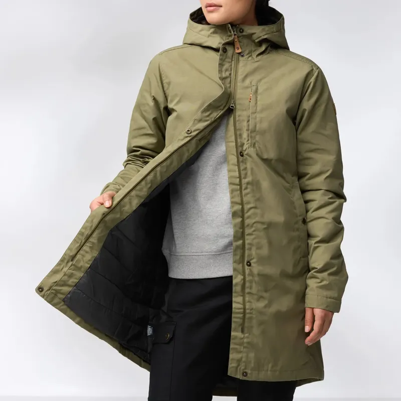 Fjallraven Womens Kiruna Padded Parka in Green-4