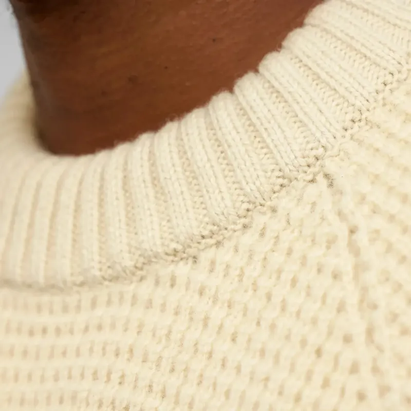Fjallraven Ovik Waffle Knit Men's Sweater in Navy-6