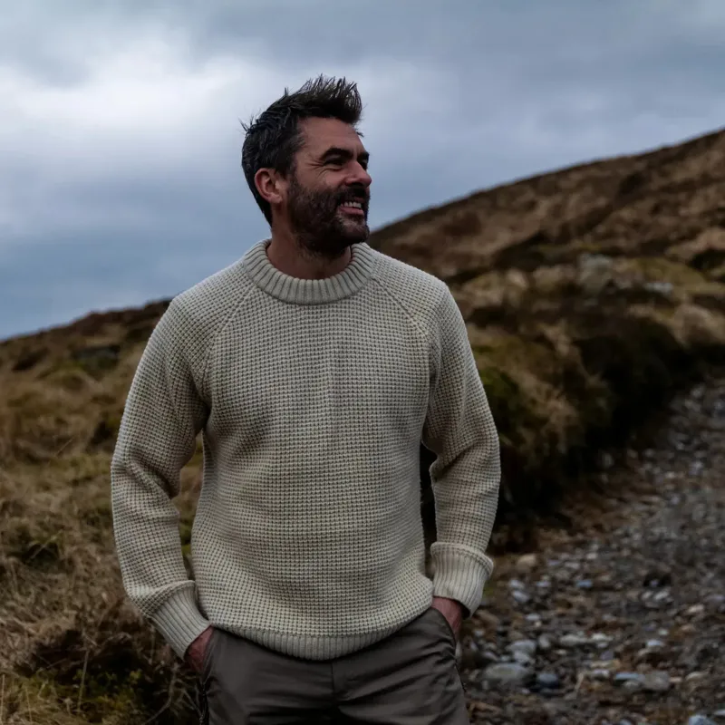 Fjallraven Ovik Waffle Knit Men's Sweater in Navy-8
