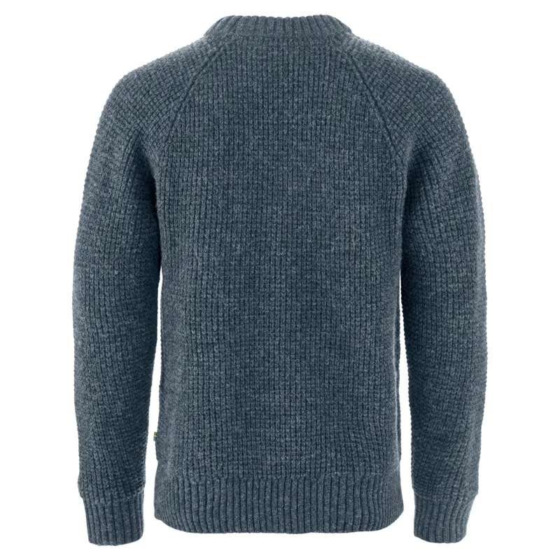 Fjallraven Ovik Waffle Knit Men's Sweater in Navy-1