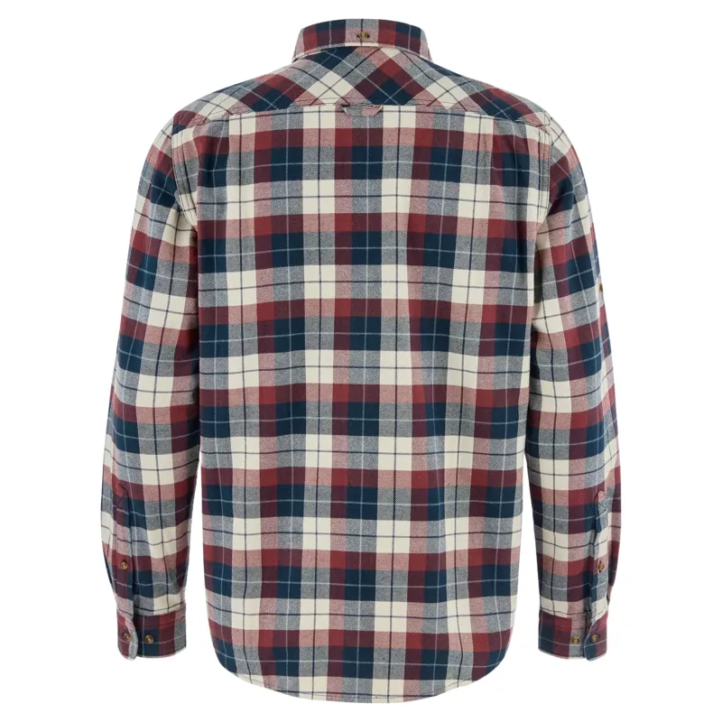 Fjallraven Singi Heavy Flannel Shirt Men's in Dark Navy-Maroon-1