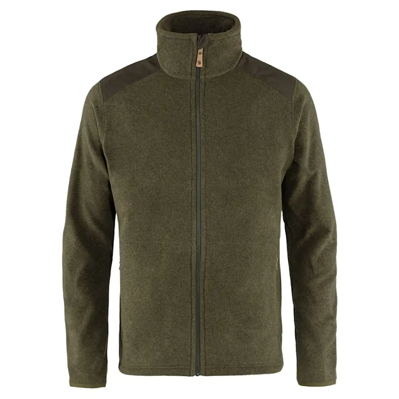 Fjallraven Sten Men's Fleece Jacket in Dark Olive
