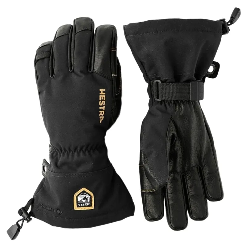 Hestra Army Leather Gore-Tex - 5 finger Glove in Black/Black
