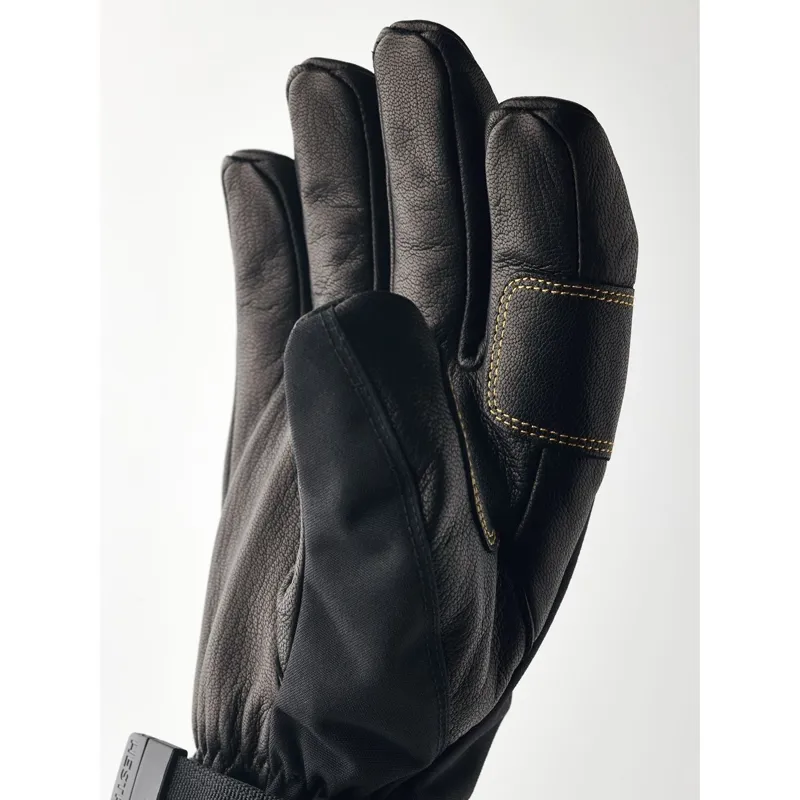 Hestra Army Leather Gore-Tex - 5 finger Glove in Black/Black-2