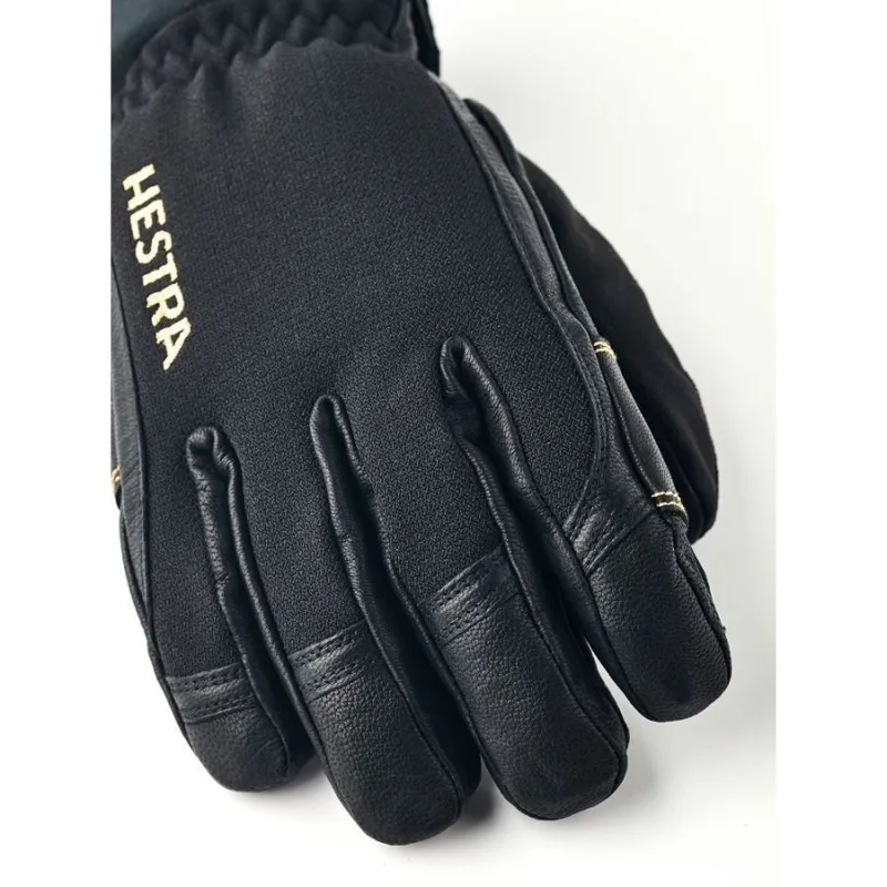 Hestra Army Leather Gore-Tex Short 5-Finger Ski Glove in Black-2