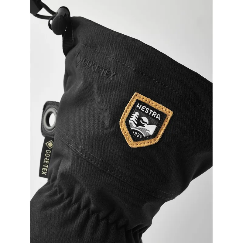Hestra Army Leather Gore-Tex Ski Mitt in Black/Black-4