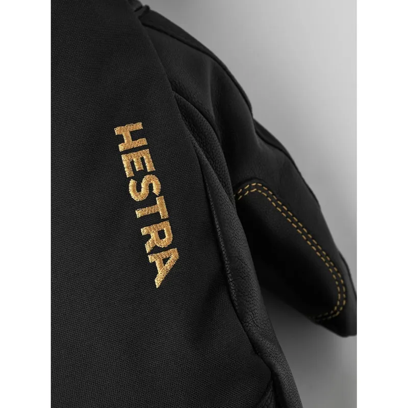 Hestra Army Leather Gore-Tex Ski Mitt in Black/Black-3