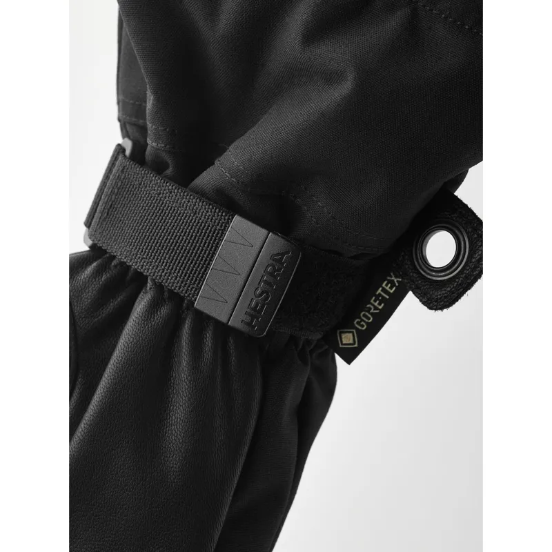 Hestra Army Leather Gore-Tex Ski Mitt in Black/Black-5