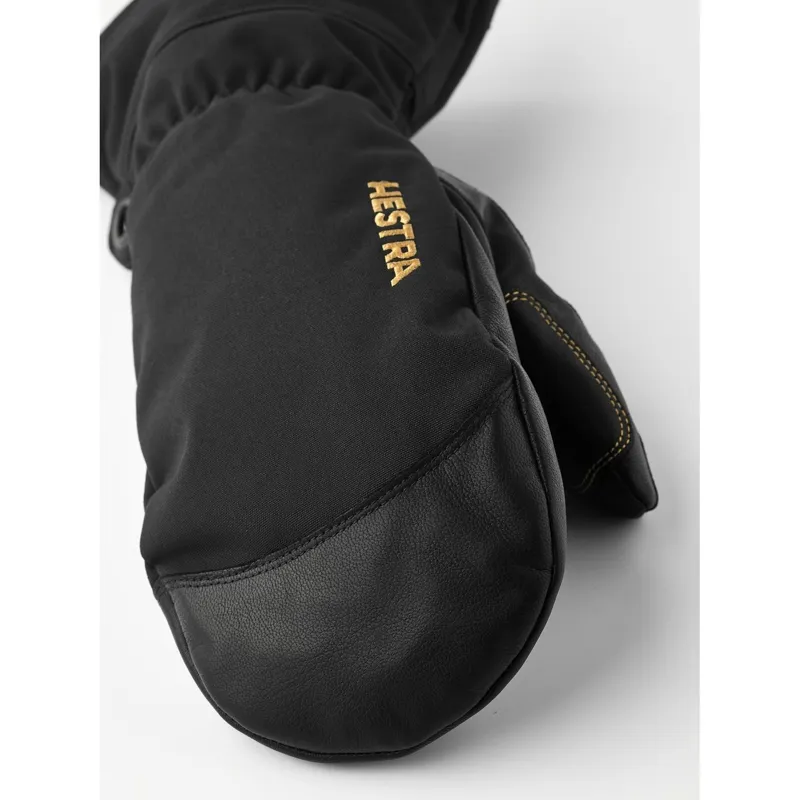 Hestra Army Leather Gore-Tex Ski Mitt in Black/Black-2