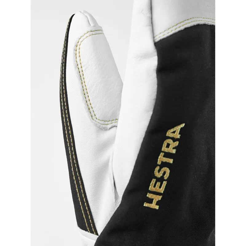Hestra Army Leather Gore-Tex Ski Mitt in Black/Natural Grey-4