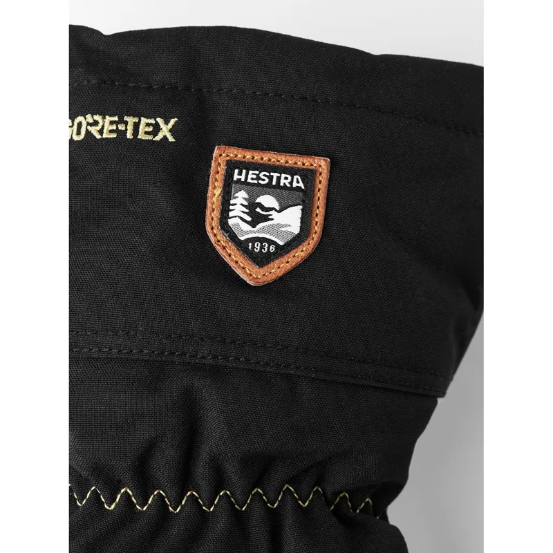 Hestra Army Leather Gore-Tex Ski Mitt in Black/Natural Grey-6