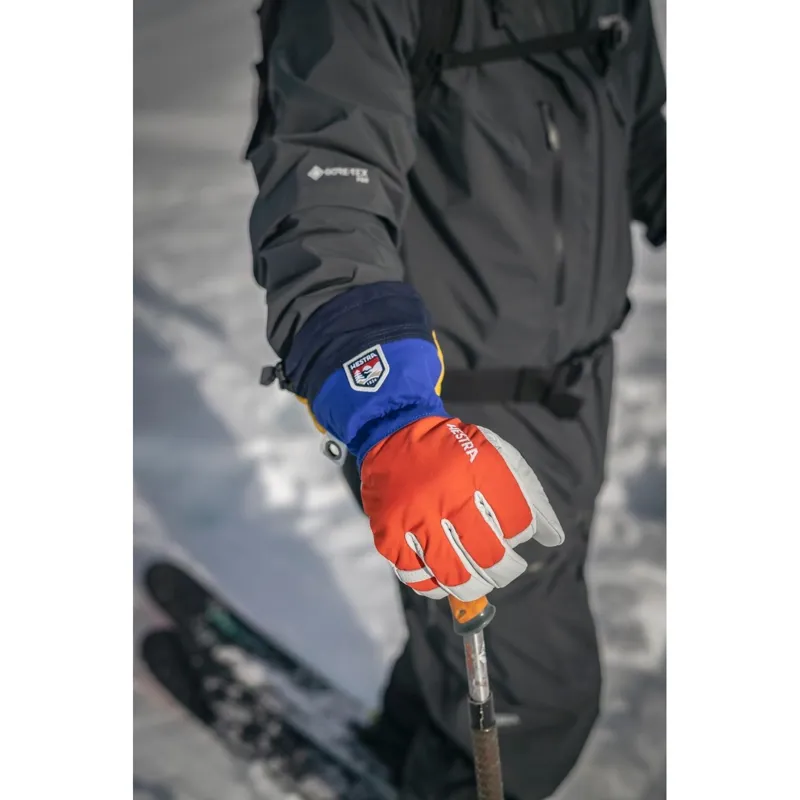 Hestra Army Leather Heli Ski 5-Finger Glove in Black-8