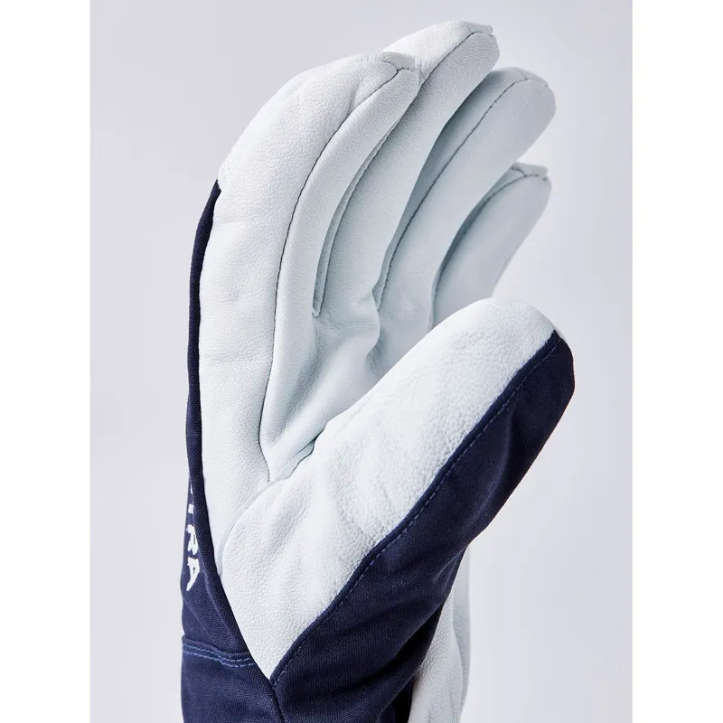 Hestra Army Leather Heli Ski 5-Finger Gloves in Navy-1