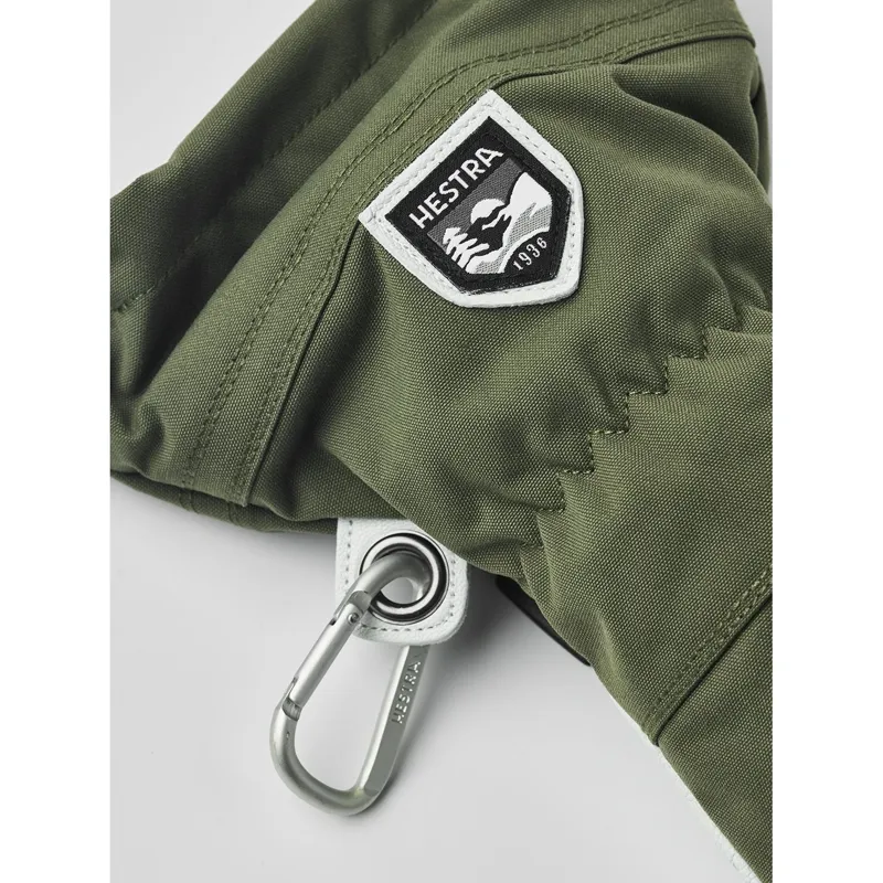 Hestra Army Leather Heli Ski 5-Finger Gloves in Olive-3