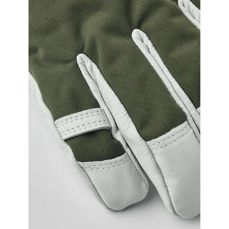 Hestra Army Leather Heli Ski 5-Finger Gloves in Olive-2