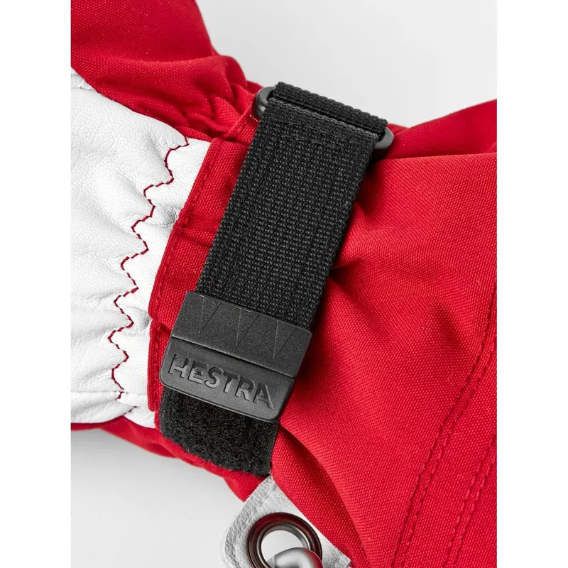 Hestra Army Leather Heli Ski 5-Finger Gloves in Red-4
