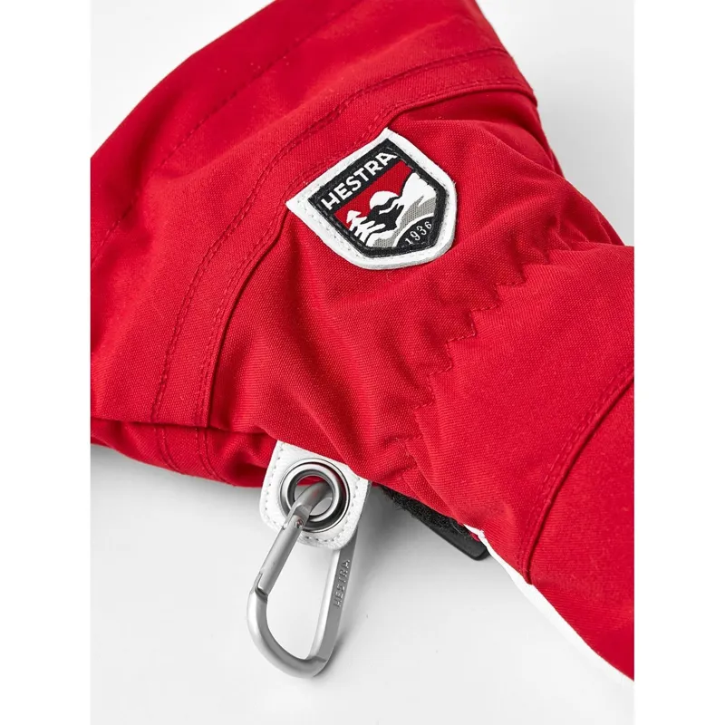 Hestra Army Leather Heli Ski 5-Finger Gloves in Red-3