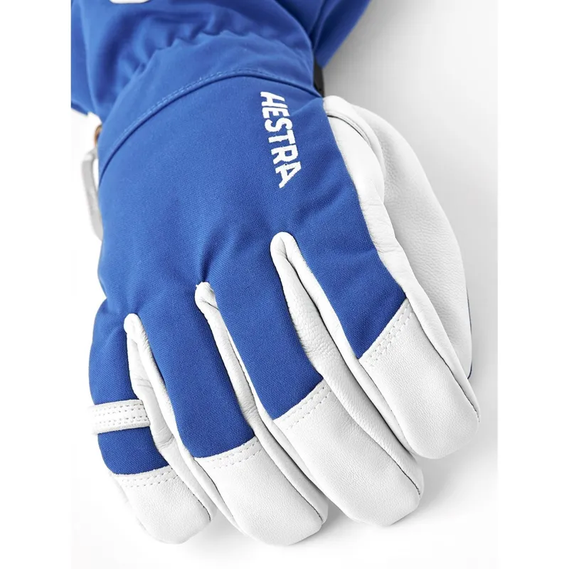 Hestra Army Leather Heli Ski 5-Finger Gloves in Royal Blue-5
