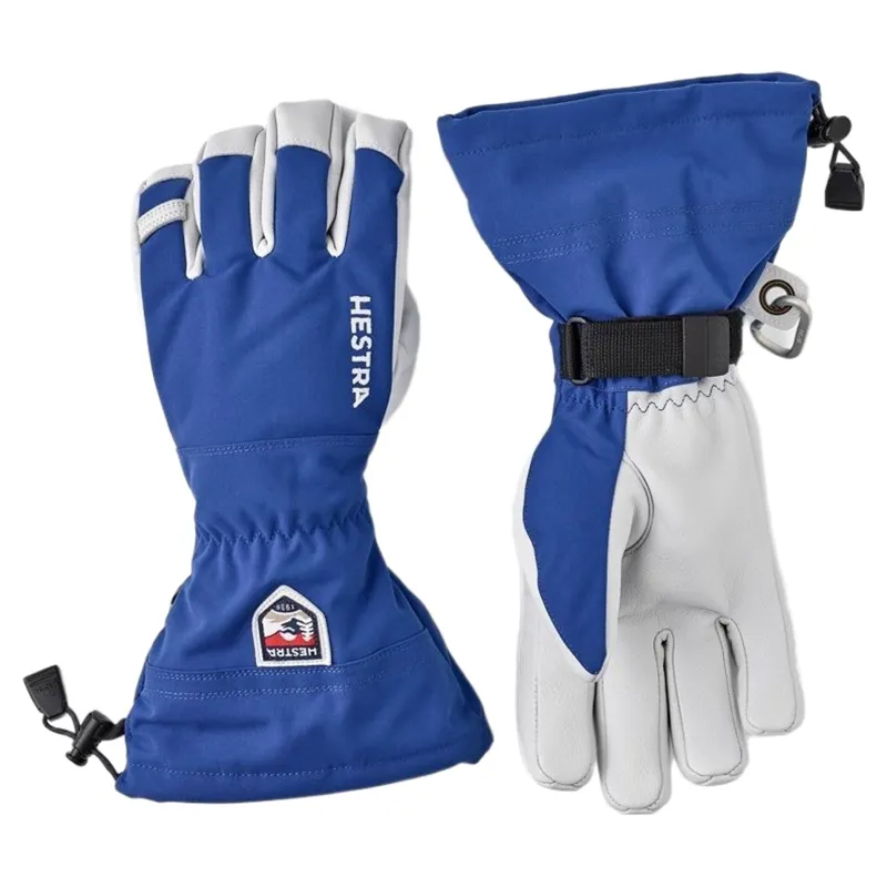 Hestra Army Leather Heli Ski 5-Finger Gloves in Royal Blue