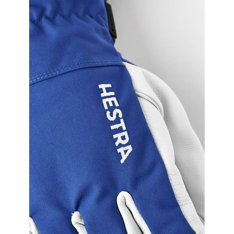 Hestra Army Leather Heli Ski 5-Finger Gloves in Royal Blue-2