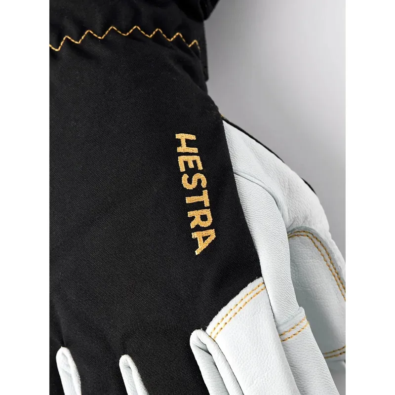 Hestra ArmyLeather Gore-Tex - 5 finger Glove in Black/Natural grey-2