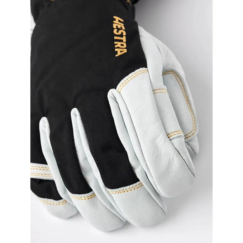Hestra ArmyLeather Gore-Tex - 5 finger Glove in Black/Natural grey-1