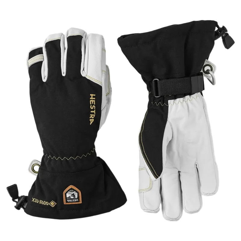 Hestra ArmyLeather Gore-Tex - 5 finger Glove in Black/Natural grey