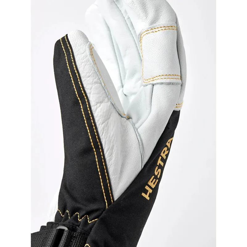 Hestra ArmyLeather Gore-Tex - 5 finger Glove in Black/Natural grey-3