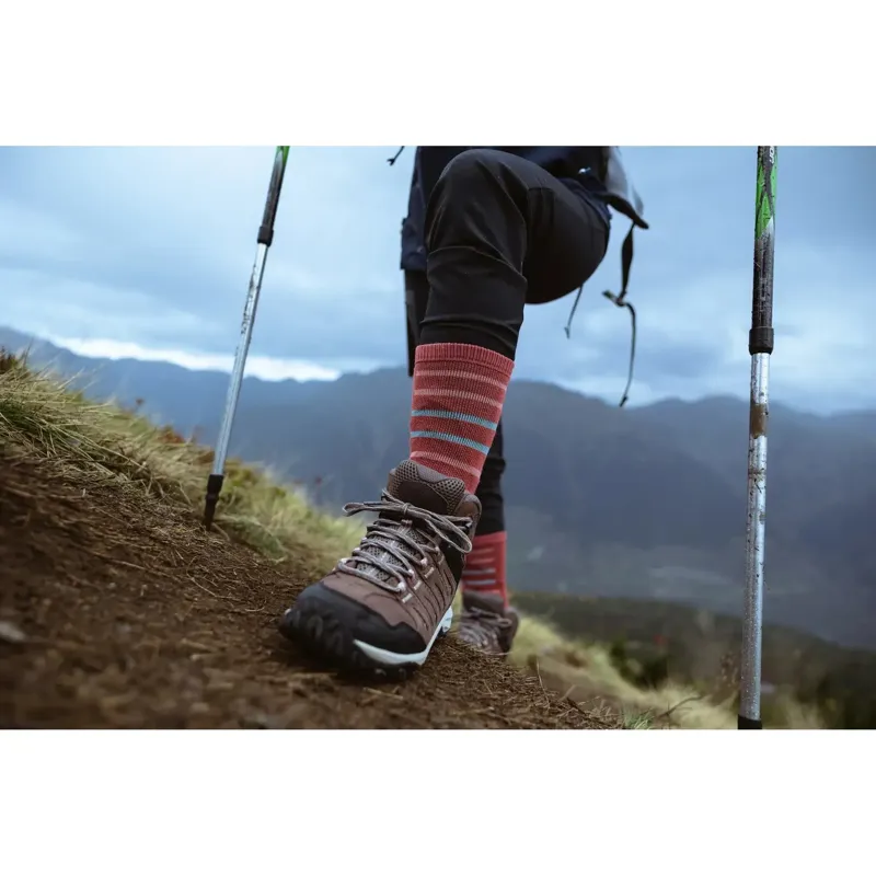 Lorpen PRO Trek Midweight Crew Socks in Washed Bordeaux-1