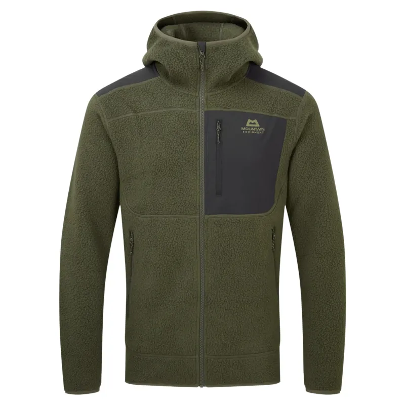 Mountain Equipment Highpile Hooded Men's Fleece Jacket in Buckthorn-Black