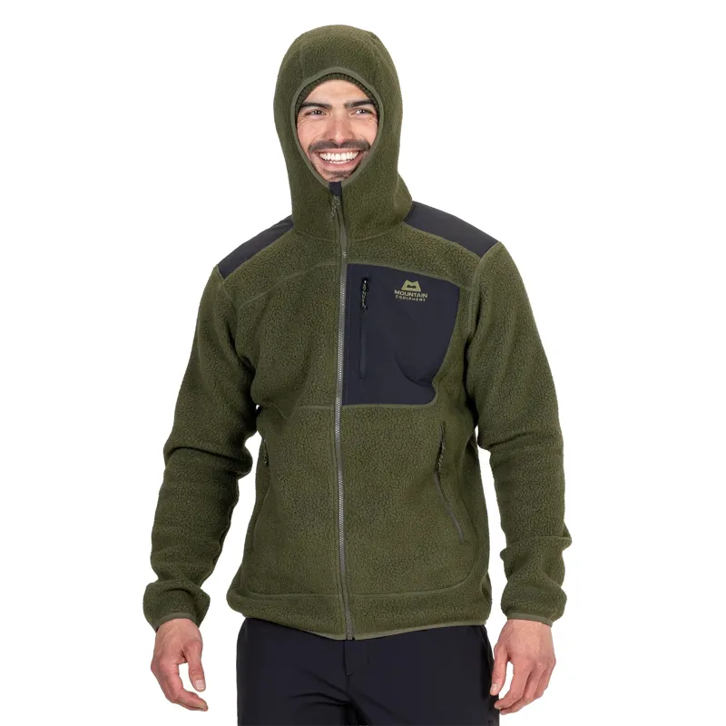 Mountain Equipment Highpile Hooded Men's Fleece Jacket in Buckthorn-Black-6