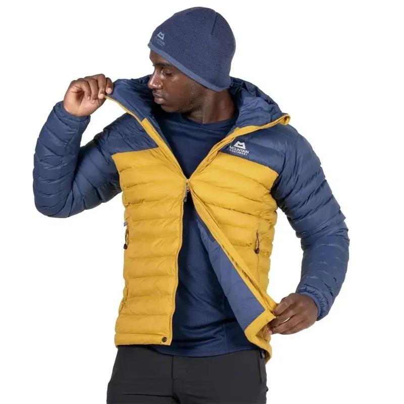 Mountain Equipment Superflux Hooded Men's Jacket in Mustard/Dusk-5