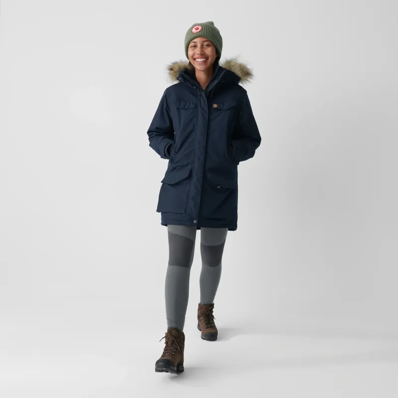Fjallraven Womens Nuuk Parka in Black Oak-2