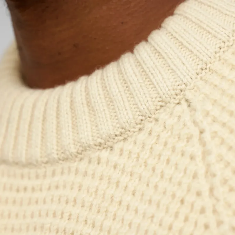 Fjallraven Ovik Waffle Knit Men's Sweater in Grey-Melange-6