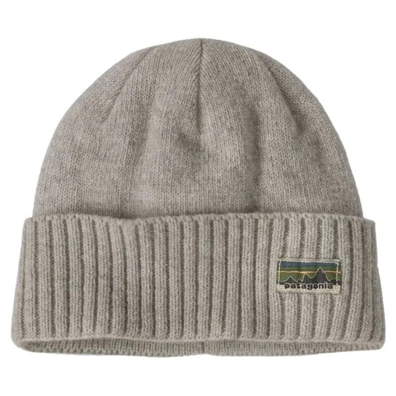 Patagonia Brodeo Beanie in OG Legacy Label-Crisp Grey