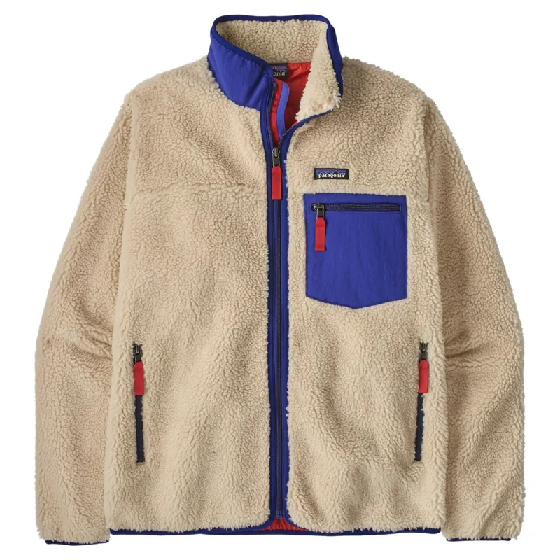 Patagonia Classic Retro-X Men's Fleece Jacket in Dark Natural-Cobalt Blue