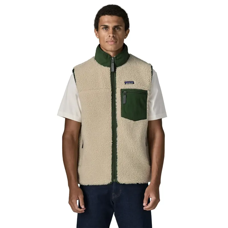 Patagonia Classic Retro-X Men's Fleece Vest in Dark Natural-Treeline Green-1