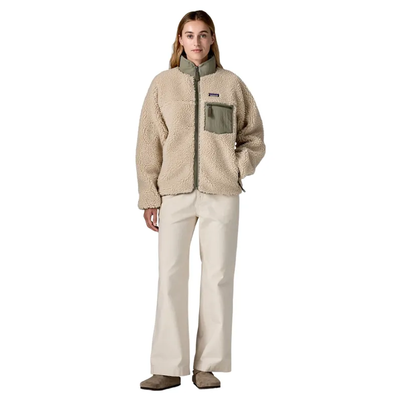 Patagonia Classic Retro-X Women's Fleece Jacket in Dark Natural-River Rock Green-1