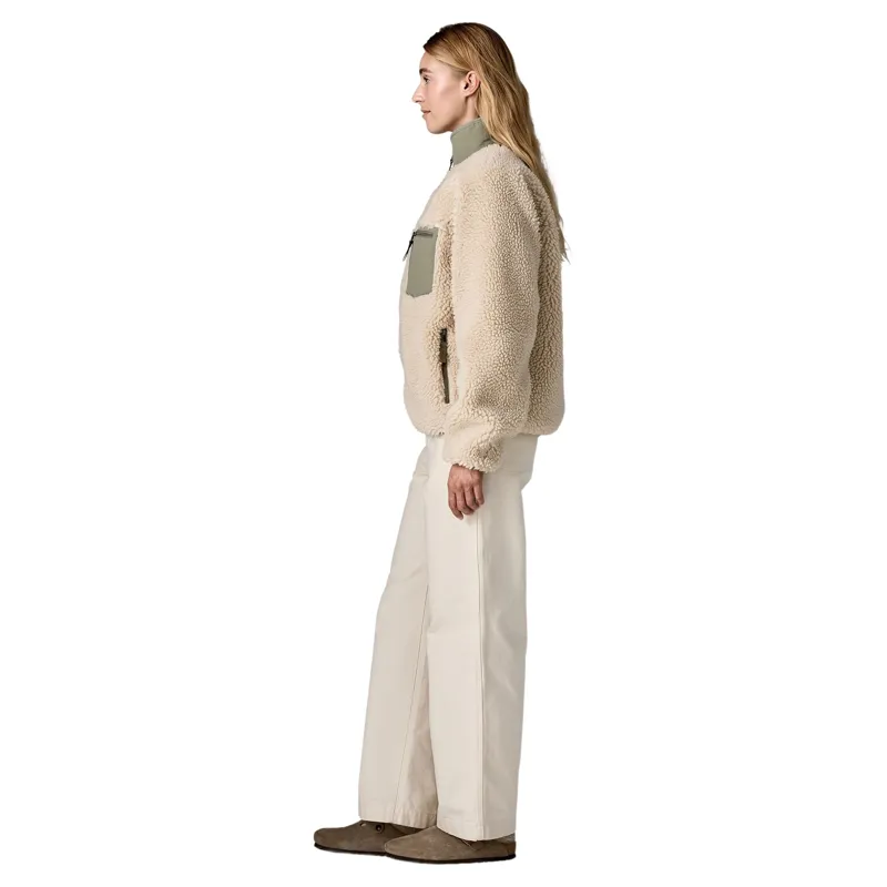 Patagonia Classic Retro-X Women's Fleece Jacket in Dark Natural-River Rock Green-3